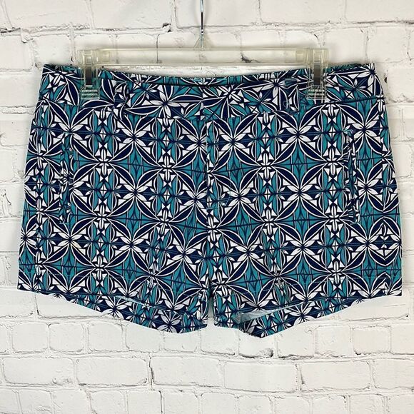 Stylus Blue and White Patterned Shorts Size 6 - Picture 1 of 7